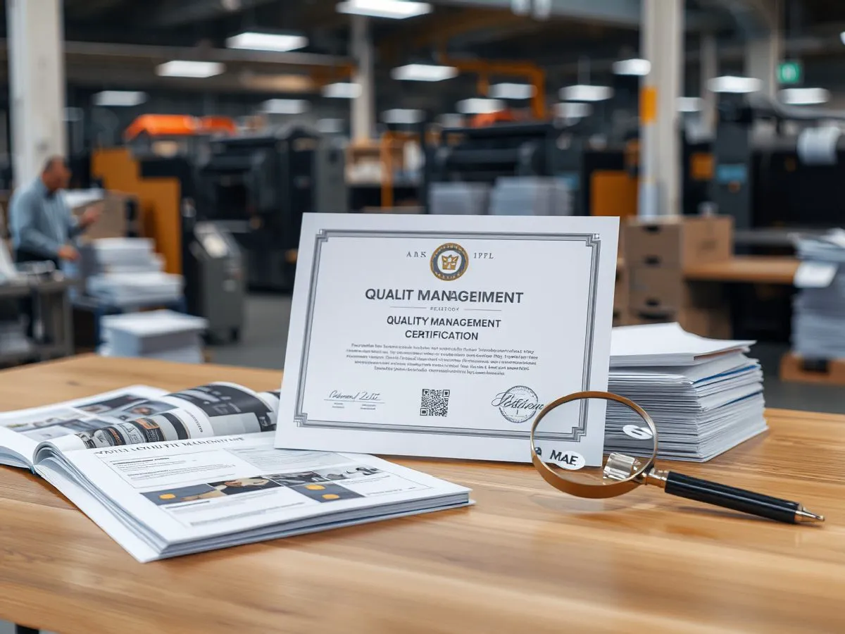 ISO 9001质量管理体系认证证书与画册样品展示